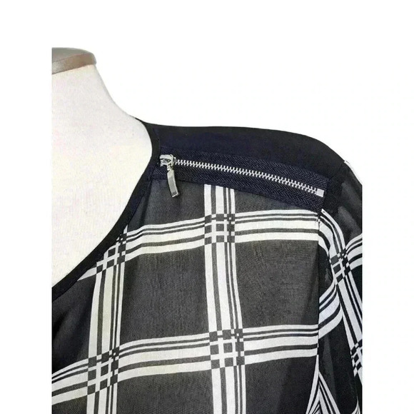 Joseph Ribkoff Button Up Blouse Womens Size 16 Sheer Blouse Zippers Long Sleeve - Picture 4 of 9